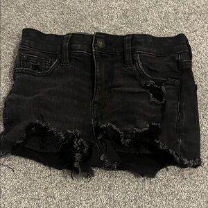 American Eagle Outfitters Black Distressed Jean Shorts